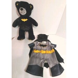 Build a Bear BAB Batman Black Bear With Outfit Cape Mask Jumpsuit